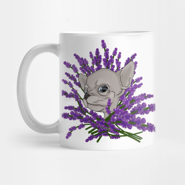 Chihuahua with lavender by KateQR